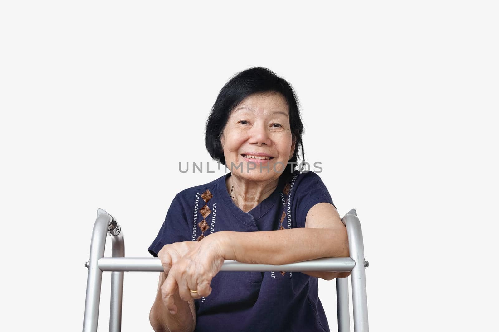 Happy asian woman relaxing at home , isolate on white background.