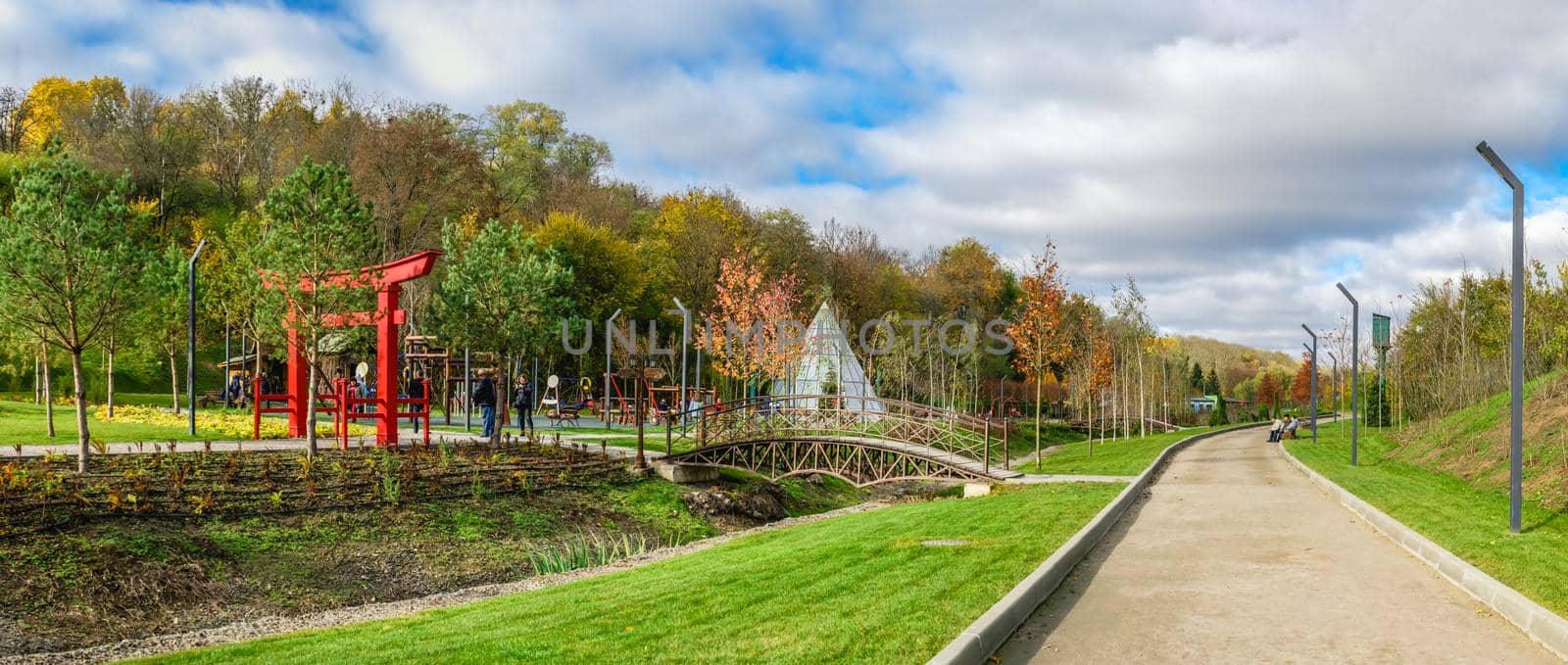 07.11.2020. Uman, Ukraine. Fantasy park Nova Sofiyivka in Uman, Ukraine, on a sunny autumn day