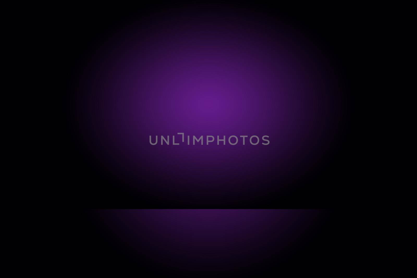 Studio Background Concept - Dark Gradient purple studio room background for product