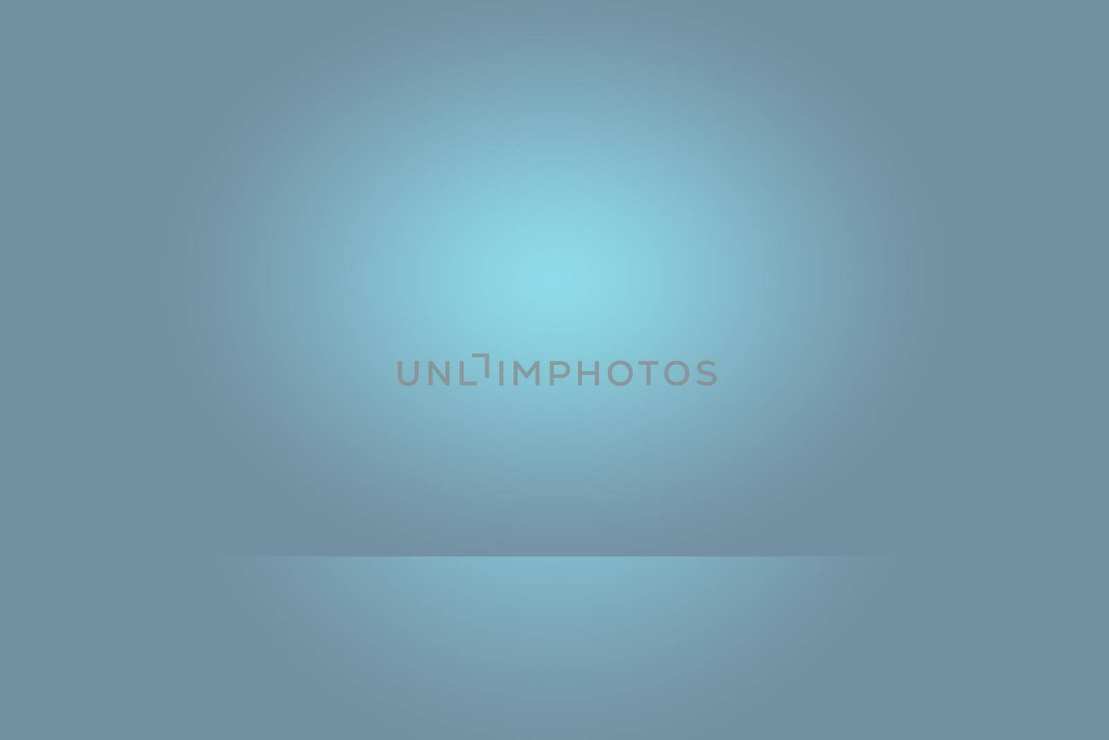 Abstract studio background texture of light blue and gray gradient wall, flat floor. for product. by Benzoix