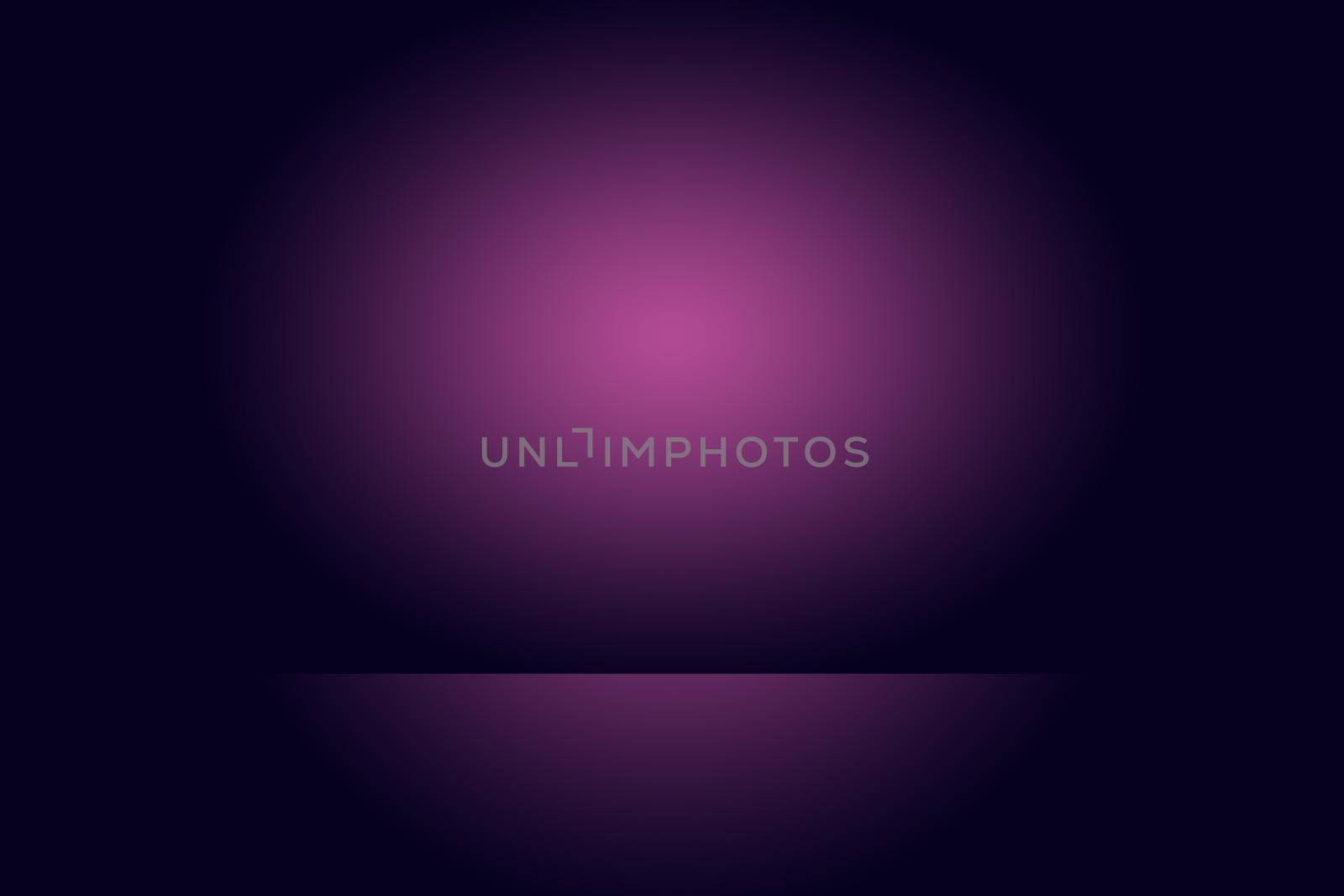 Studio Background Concept - Dark Gradient purple studio room background for product. by Benzoix