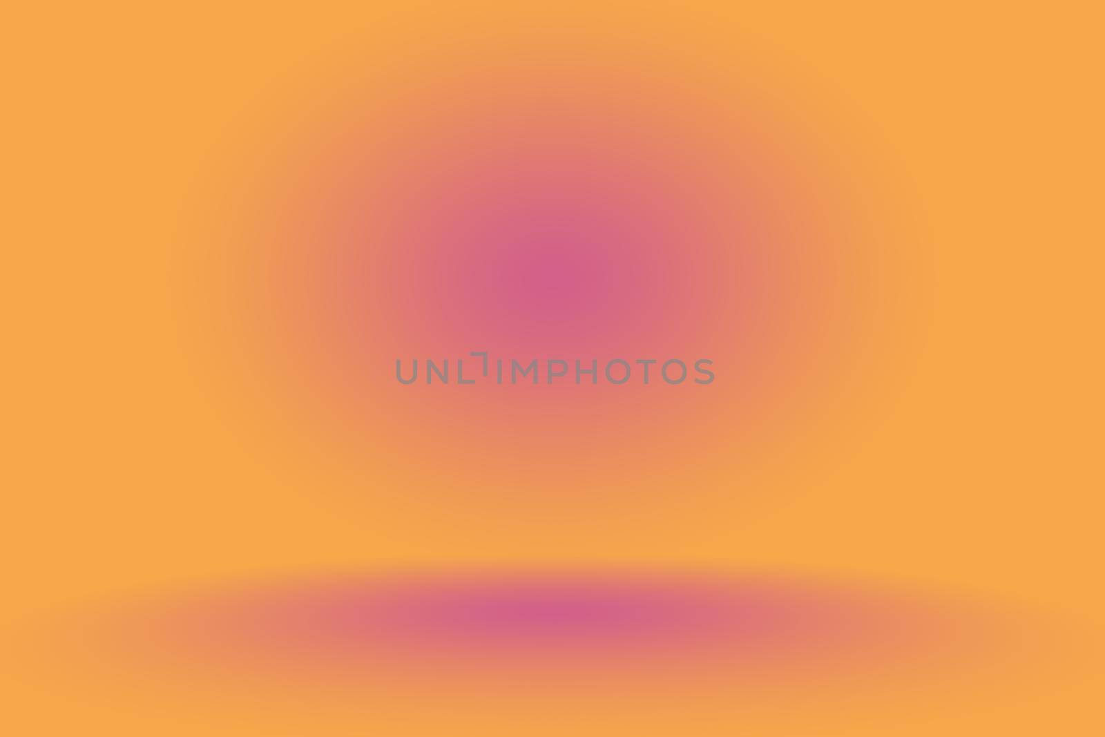 Abstract mockup smooth orange gradient studio room wall background. by Benzoix