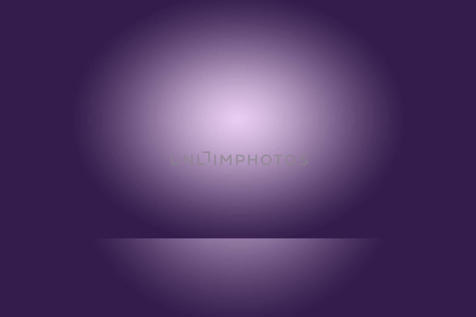 Studio Background Concept - Dark Gradient purple studio room background for product. by Benzoix