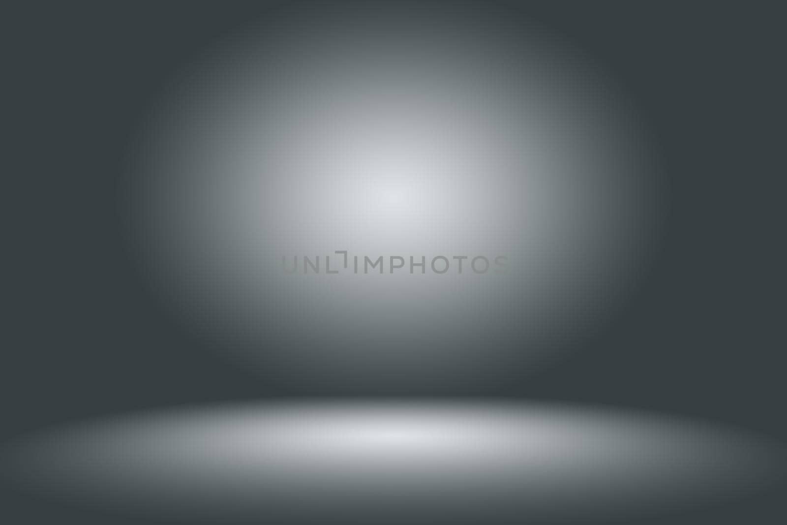 Abstract Empty Dark White Grey gradient with Black solid vignette lighting Studio wall and floor background well use as backdrop. Background empty white room with space for your text and picture.