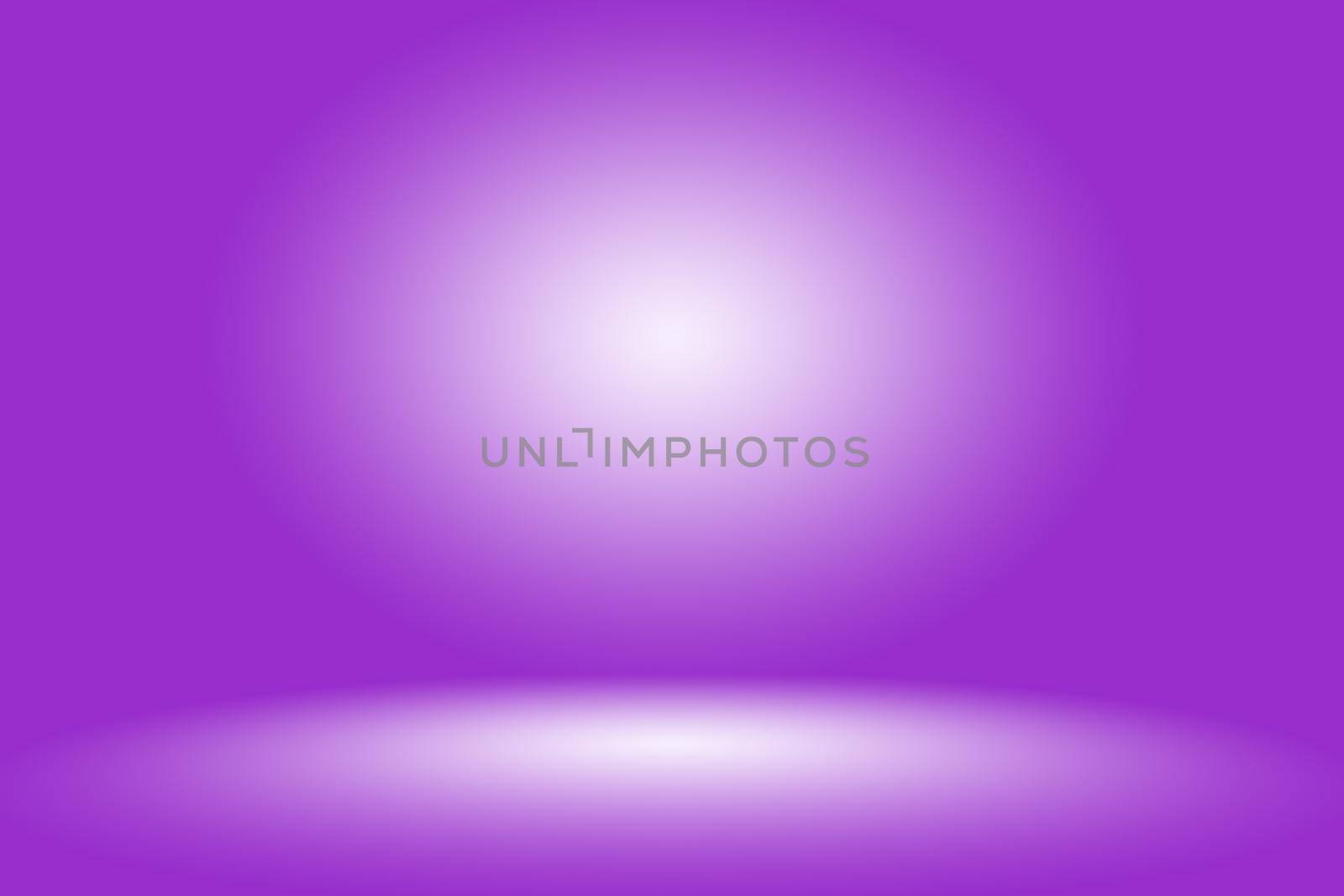 Studio Background Concept - Dark Gradient purple studio room background for product. by Benzoix