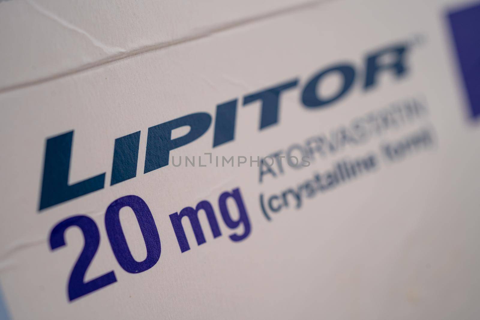 Bangkok, Thailand, June 1, 2020 Lipitor, Lipid cholesterol lowering drug, reduce LDL (low density lipoprotein) healthy strong medical concept.