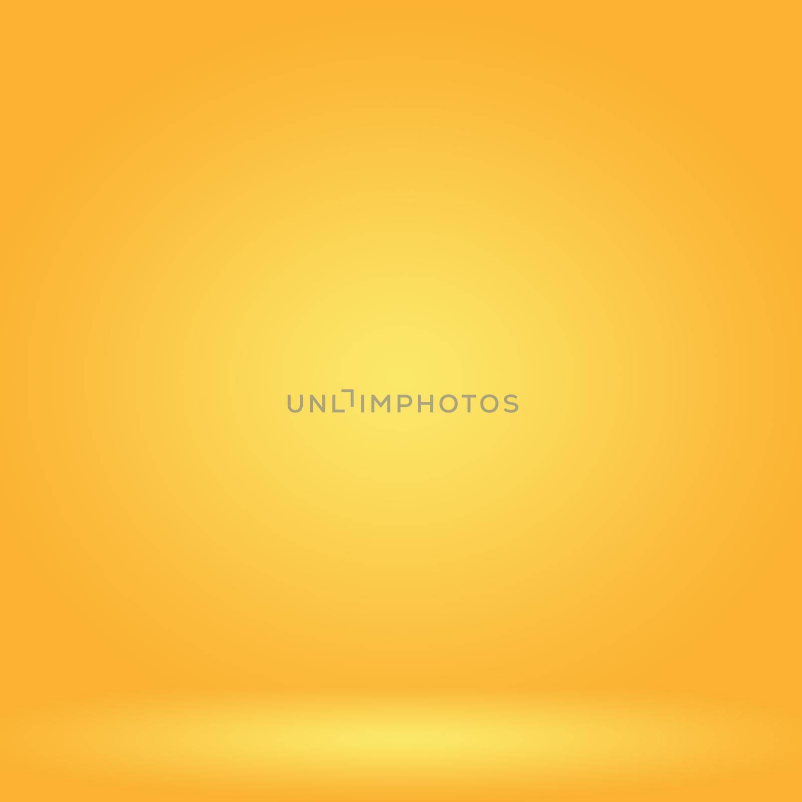 Abstract solid of shining yellow gradient studio wall room background. by Benzoix