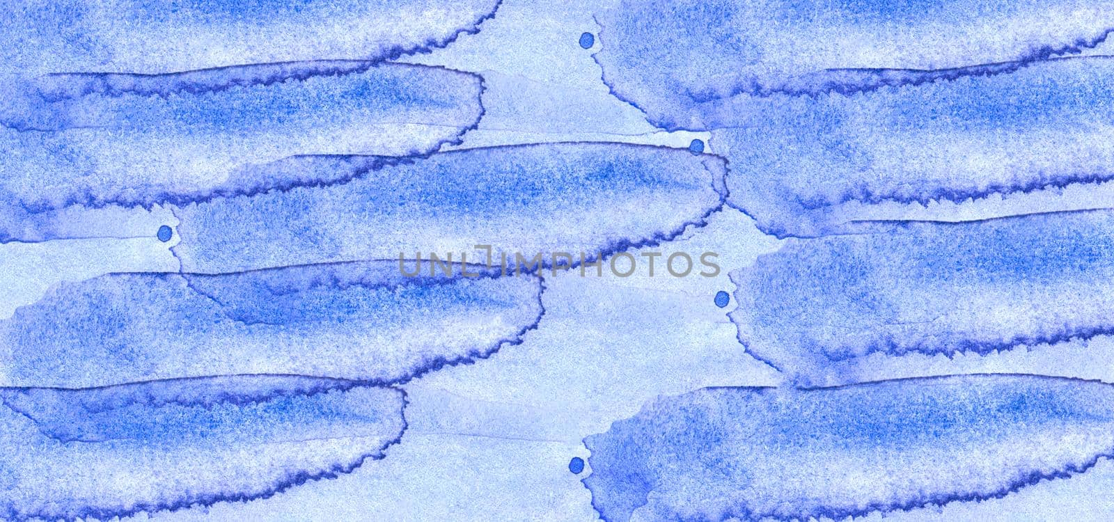 Abstract blue wavy watercolor painting. Decorative design element. by nightlyviolet