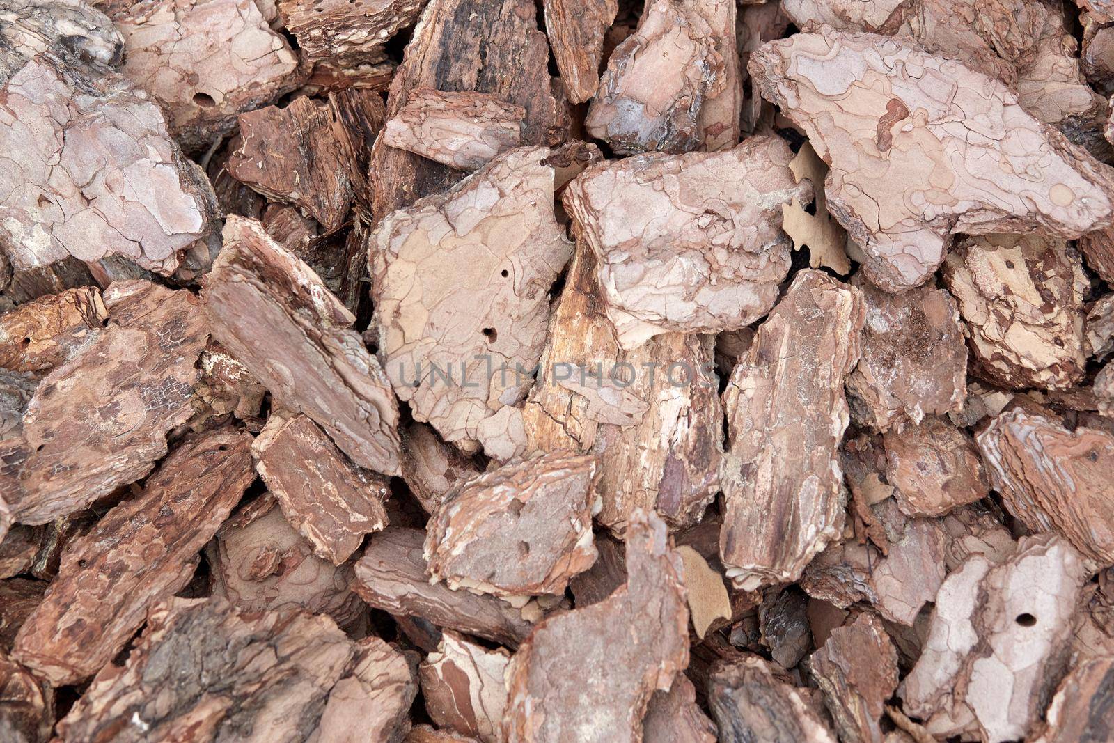 Background made of wood chips, closeup shot, wooden texture.