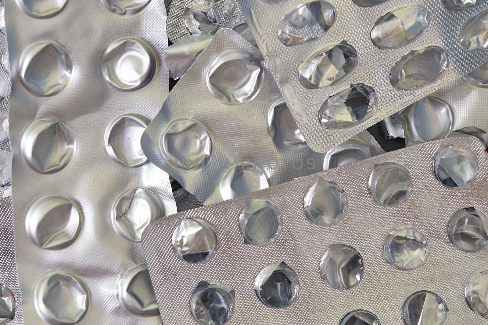 used silver blisters on tablets and vitamins