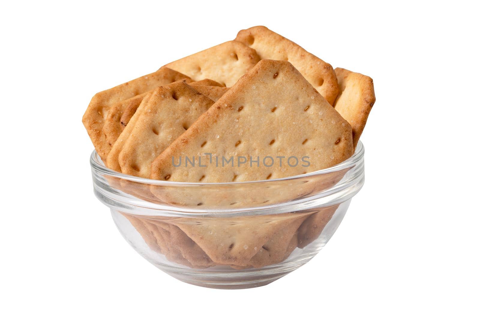 Cracker bread snack food isolated on white background with clipping path. by pamai