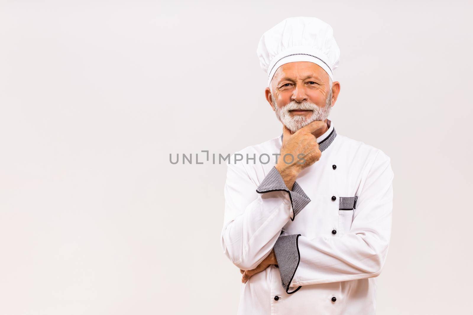 Senior chef thinking by Bazdar