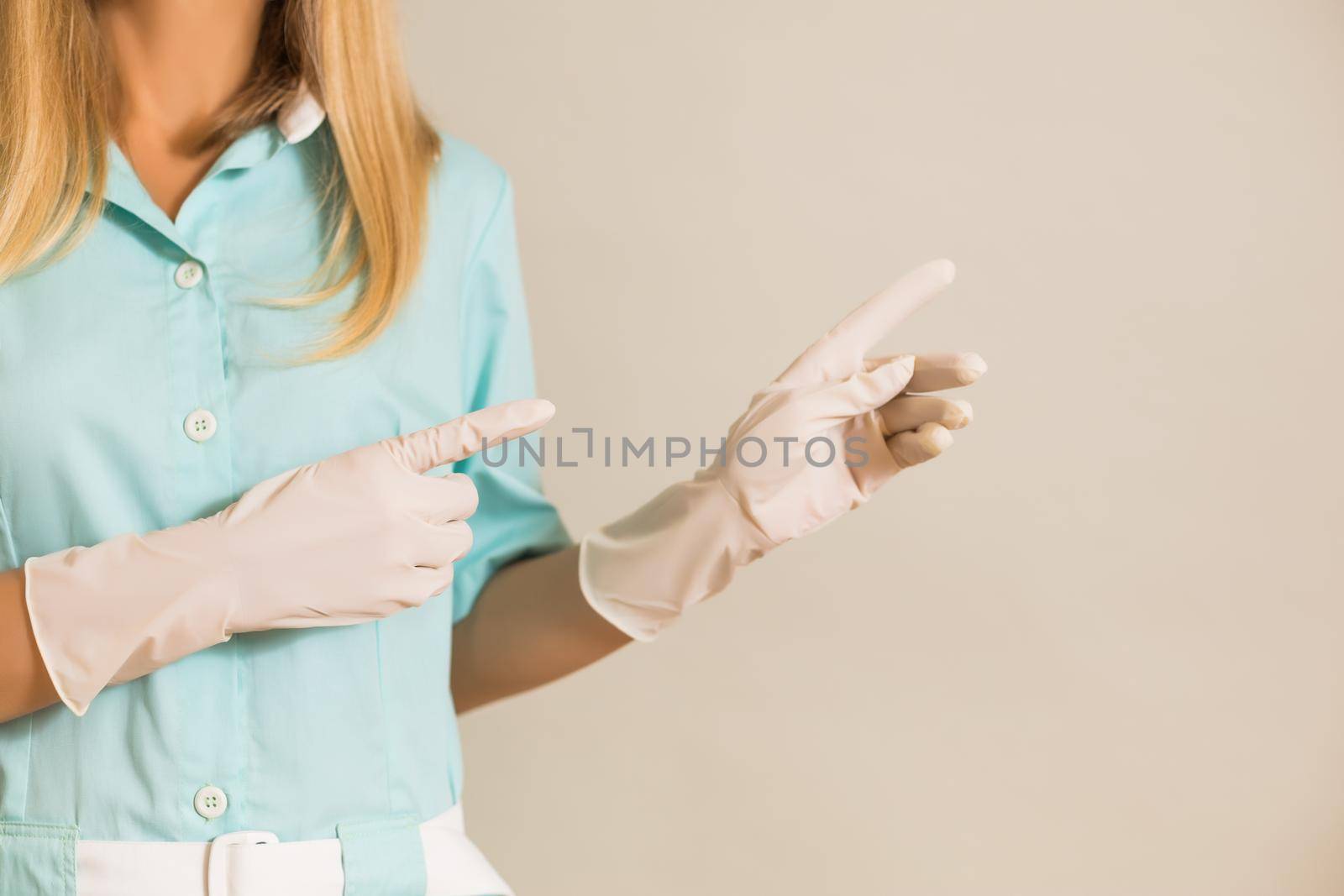 Image of medical nurse pointing.
