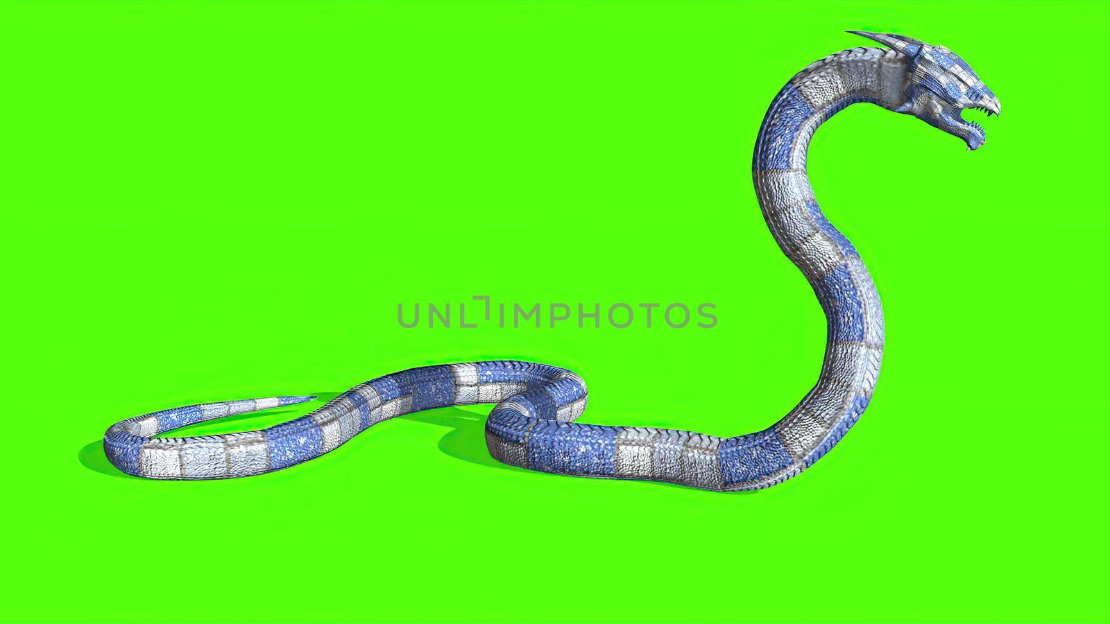 3d illustration - Snake on a Green Screen - background by vitanovski