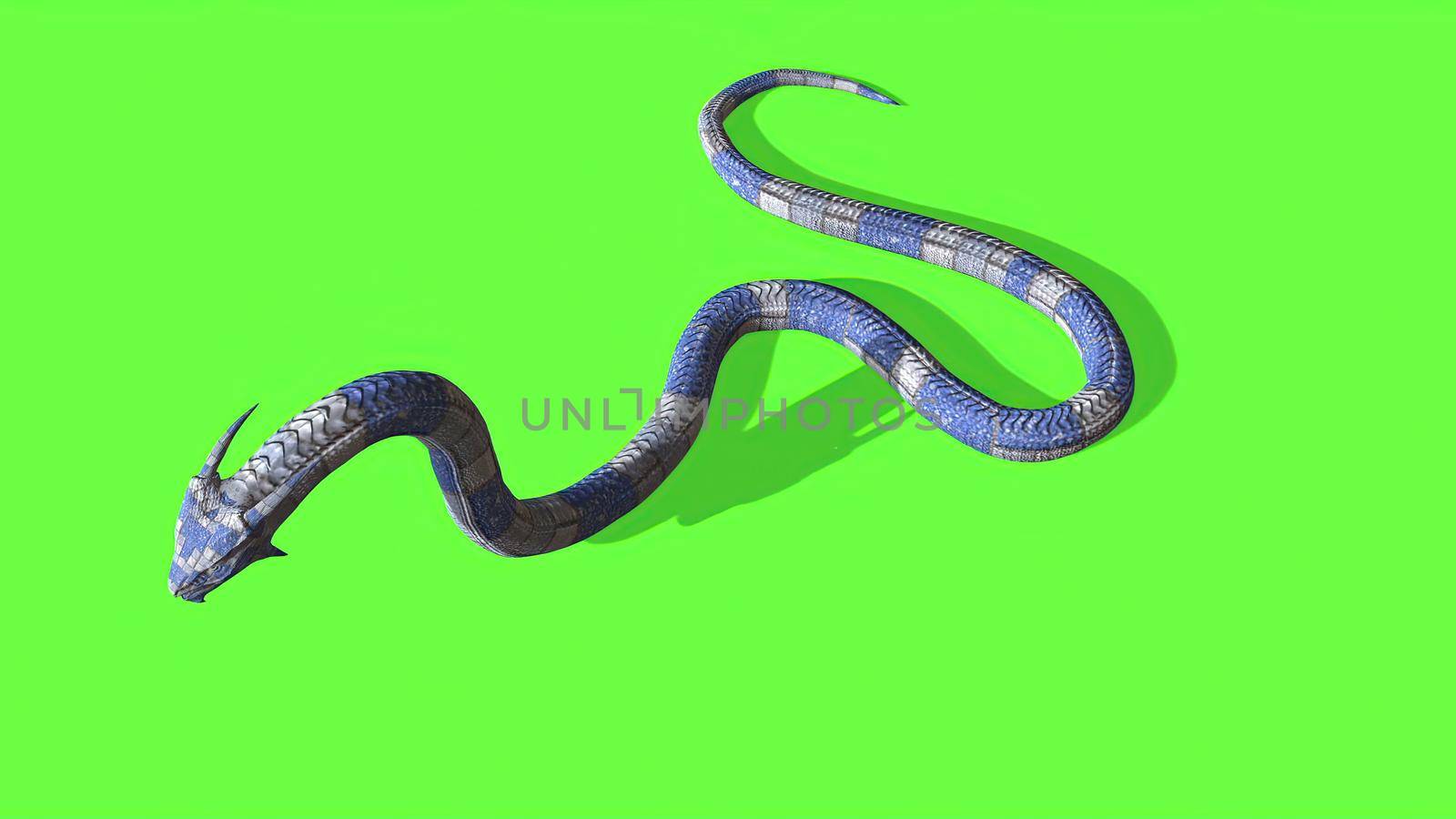 3d illustration - Snake on a Green Screen - background by vitanovski