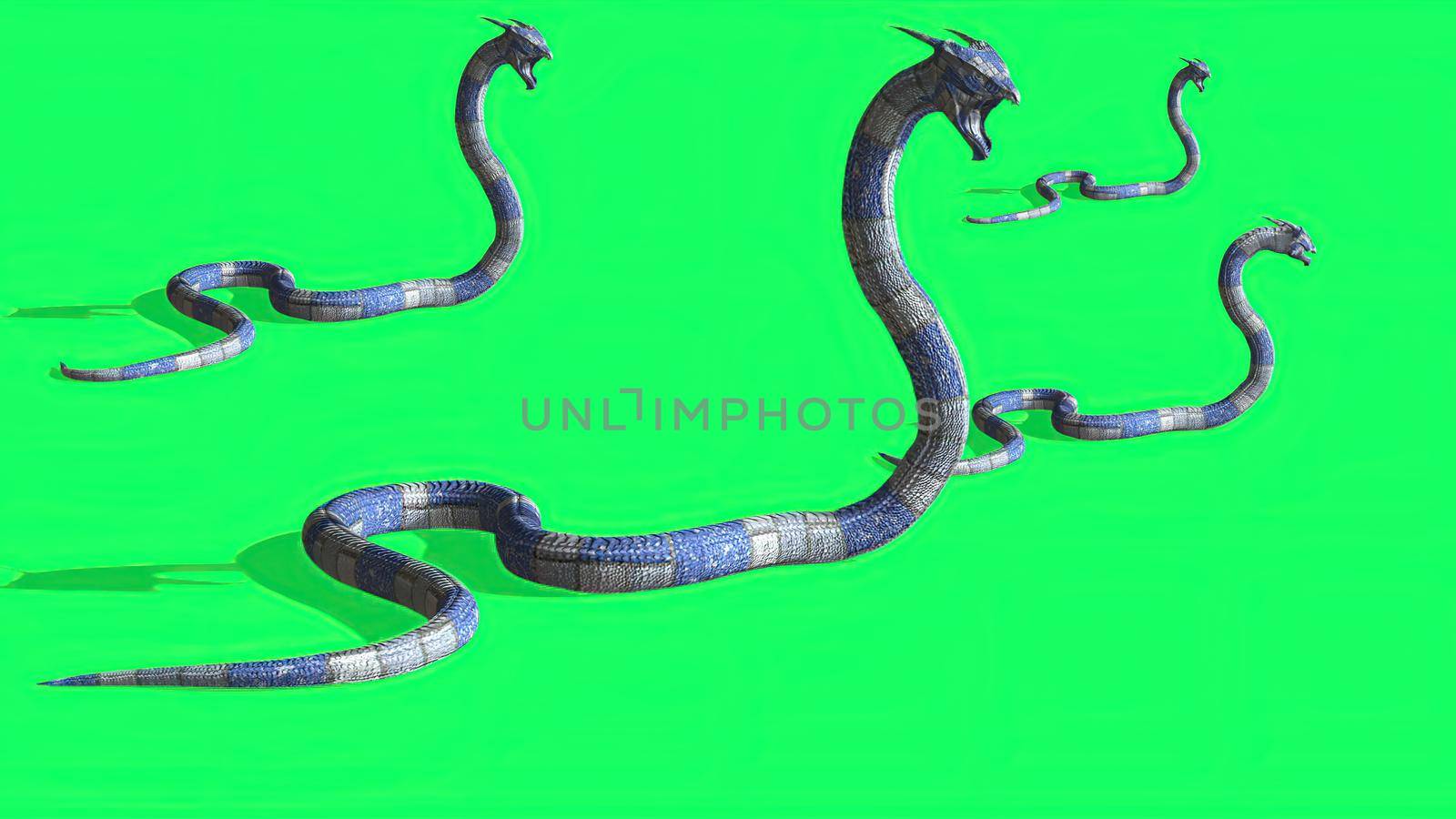 3d illustration - Snake on a Green Screen - background by vitanovski