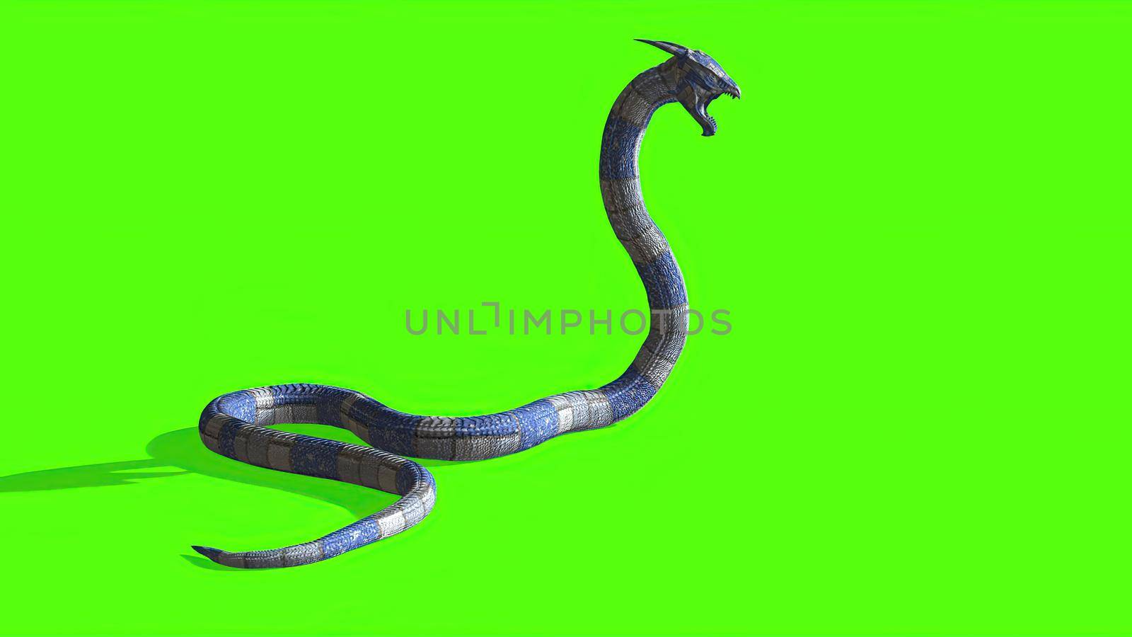 3d illustration - Snake on a Green Screen - background by vitanovski