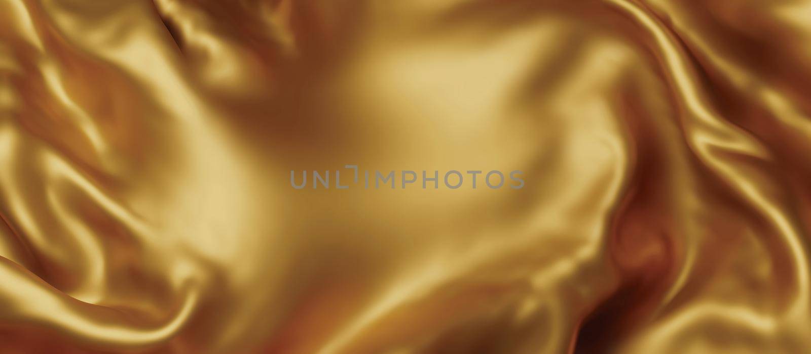 Gold luxury fabric background with copy space 3D render by Myimagine