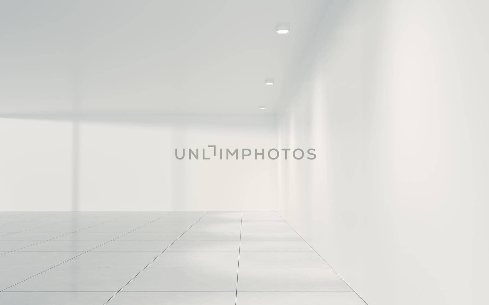 The white empty room, 3d rendering. Computer digital drawing.