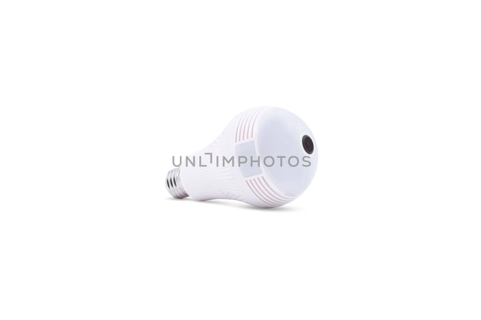 LED light with built-in camera can view images online with the app on white background. by wattanaphob