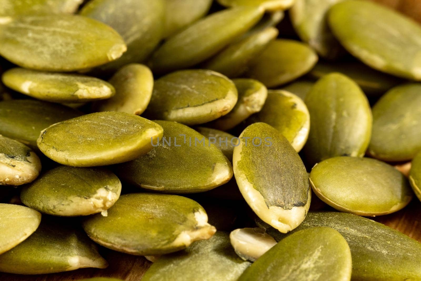 Portion of Pumpkin Seeds close-up shot selective focus