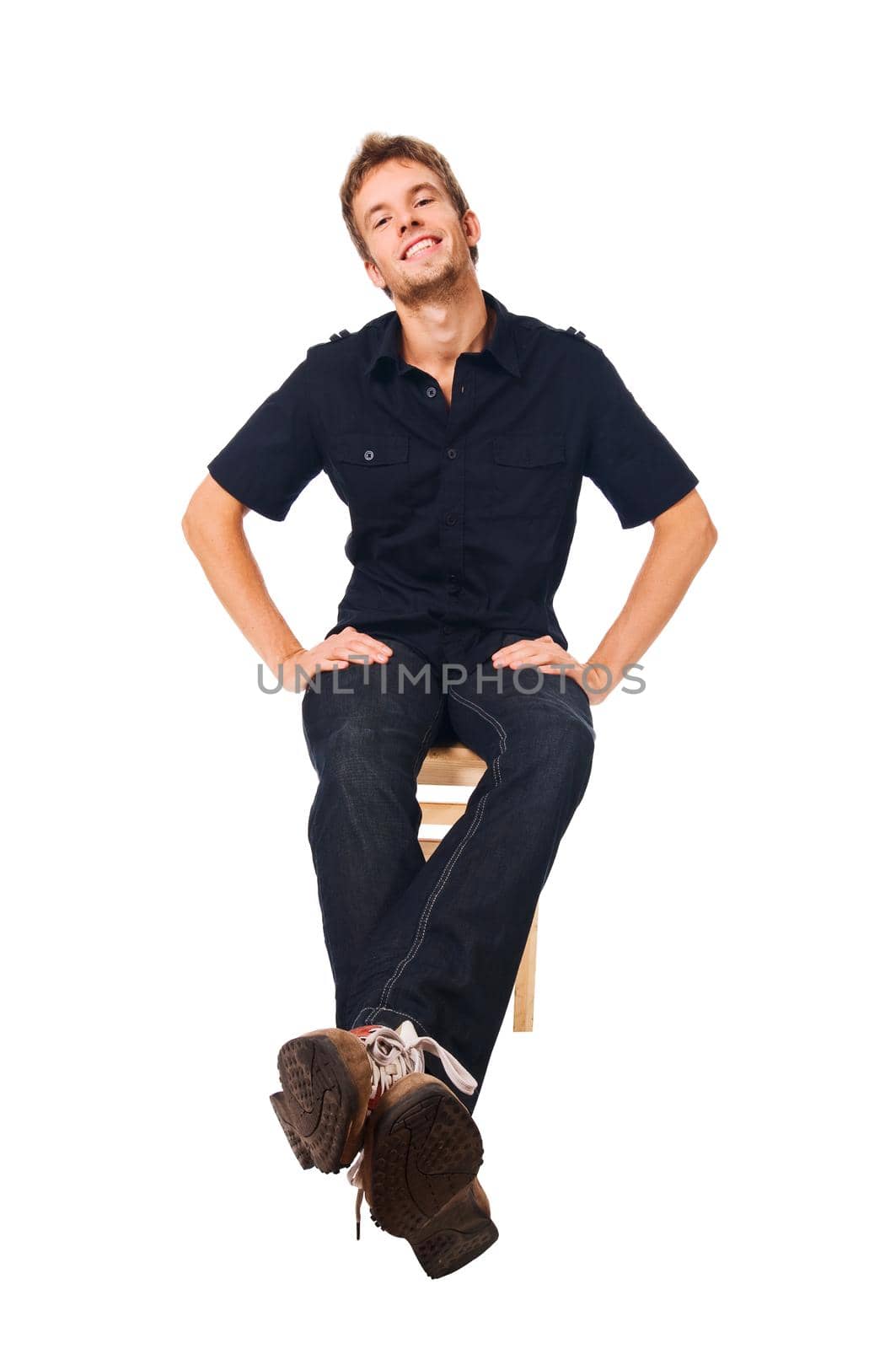 Casual young man isolated on white background