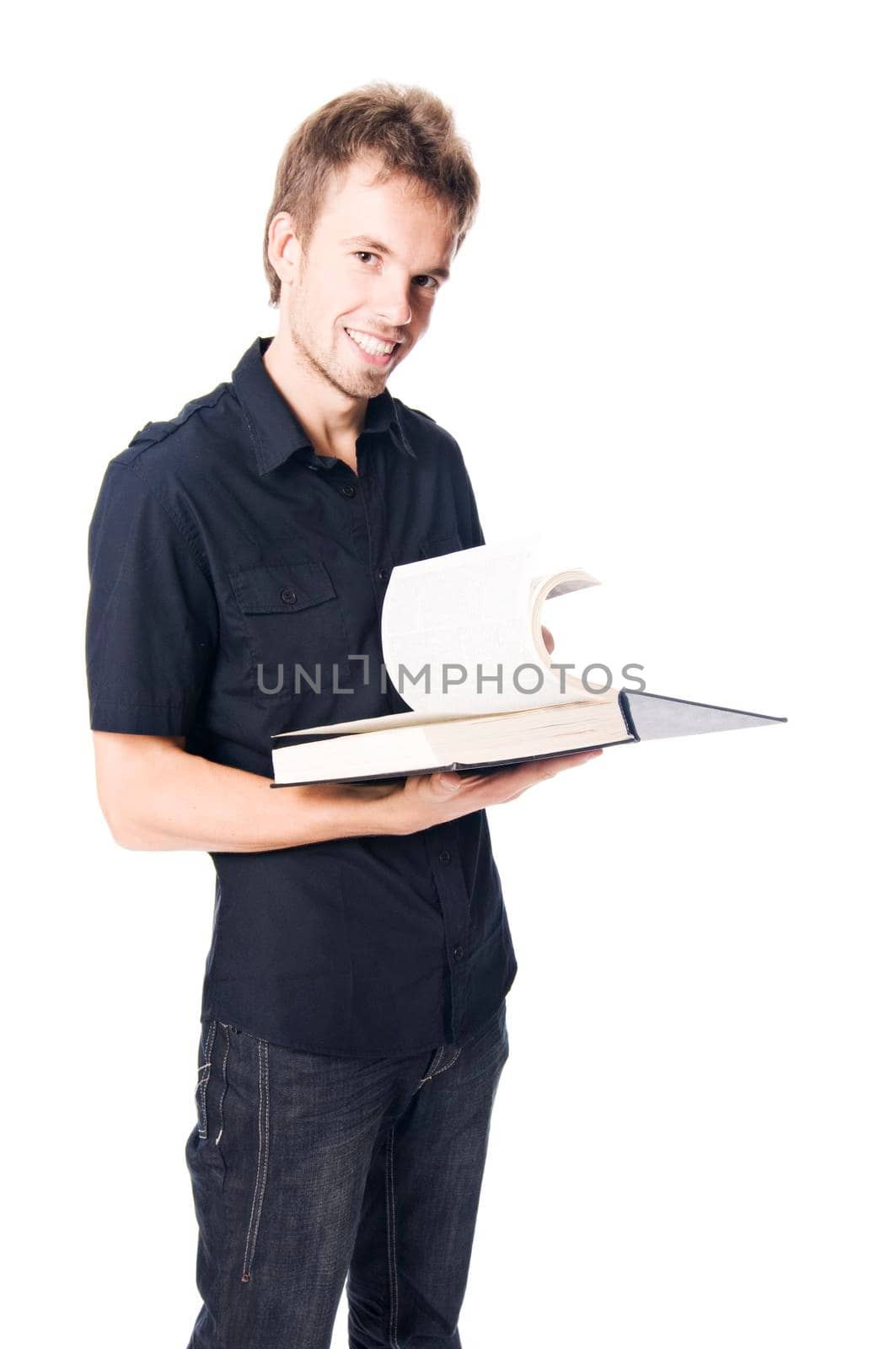 Young man isolated on white