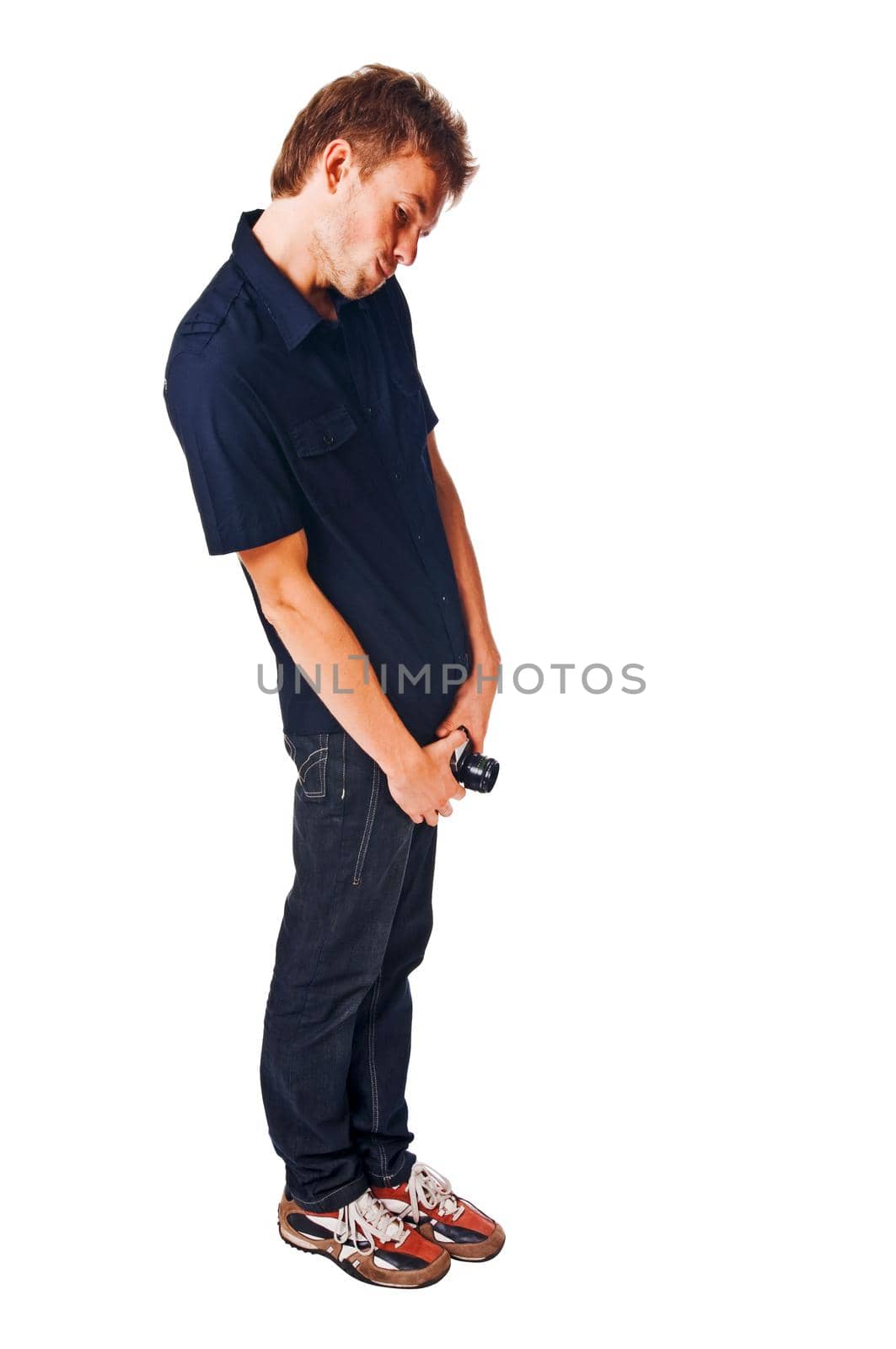 Young man isolated on white