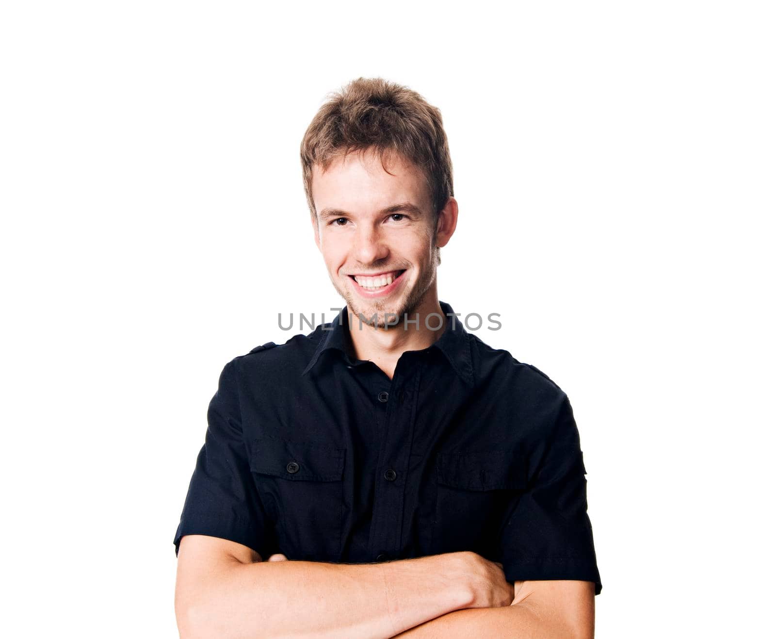 Young man isolated on white