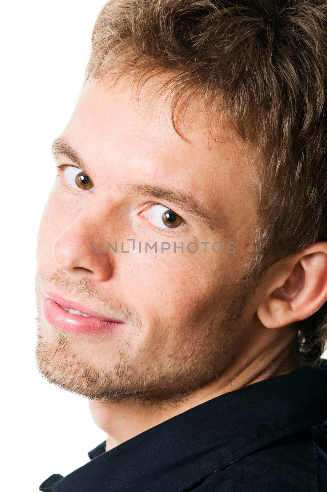 Young man isolated on white