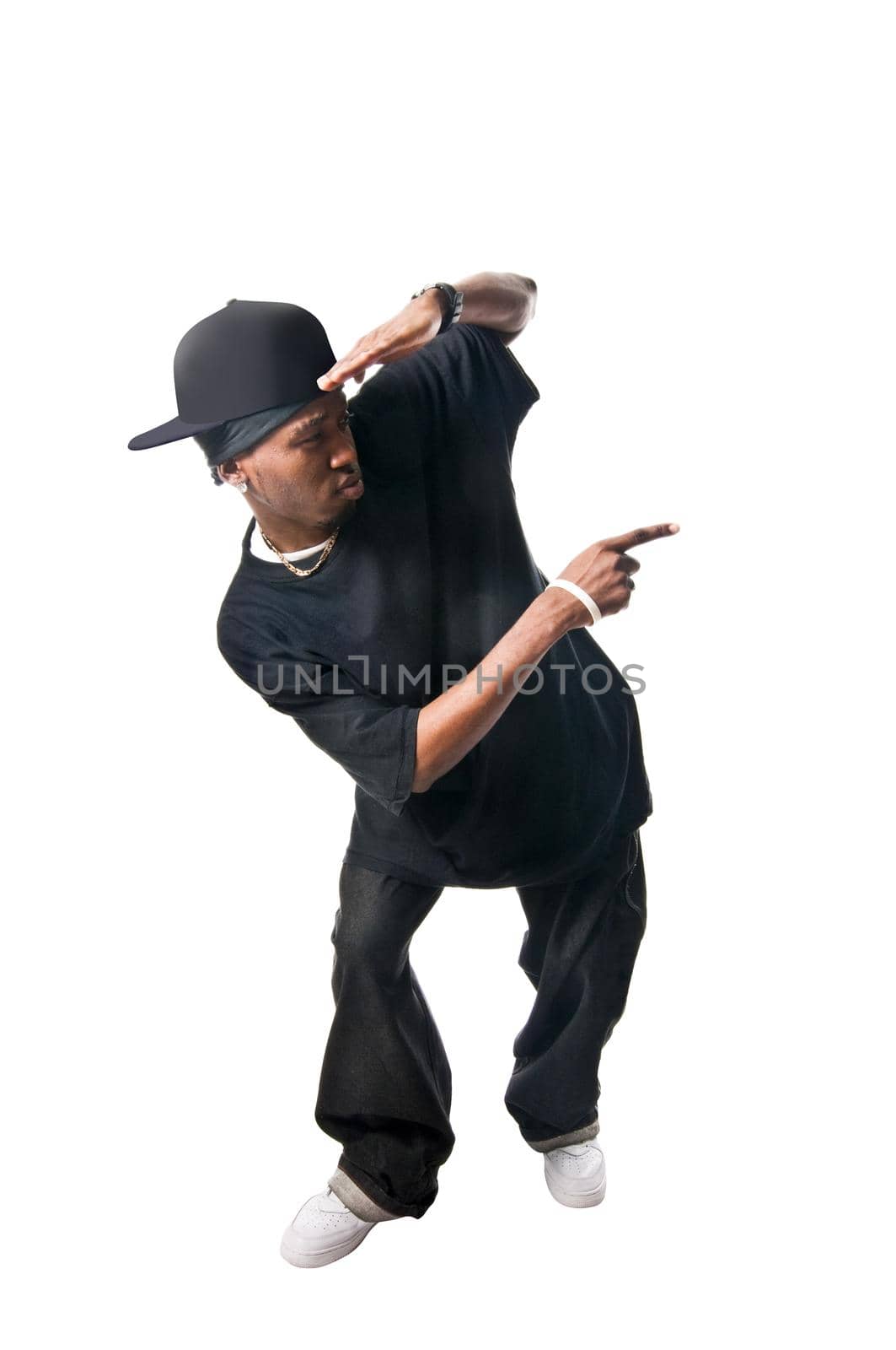 Cool hip-hop youngster isolated on white background