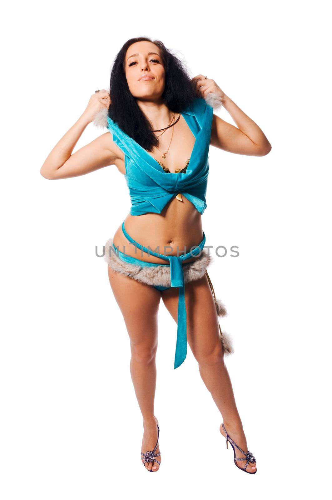 Beautiful dancer isolated on white