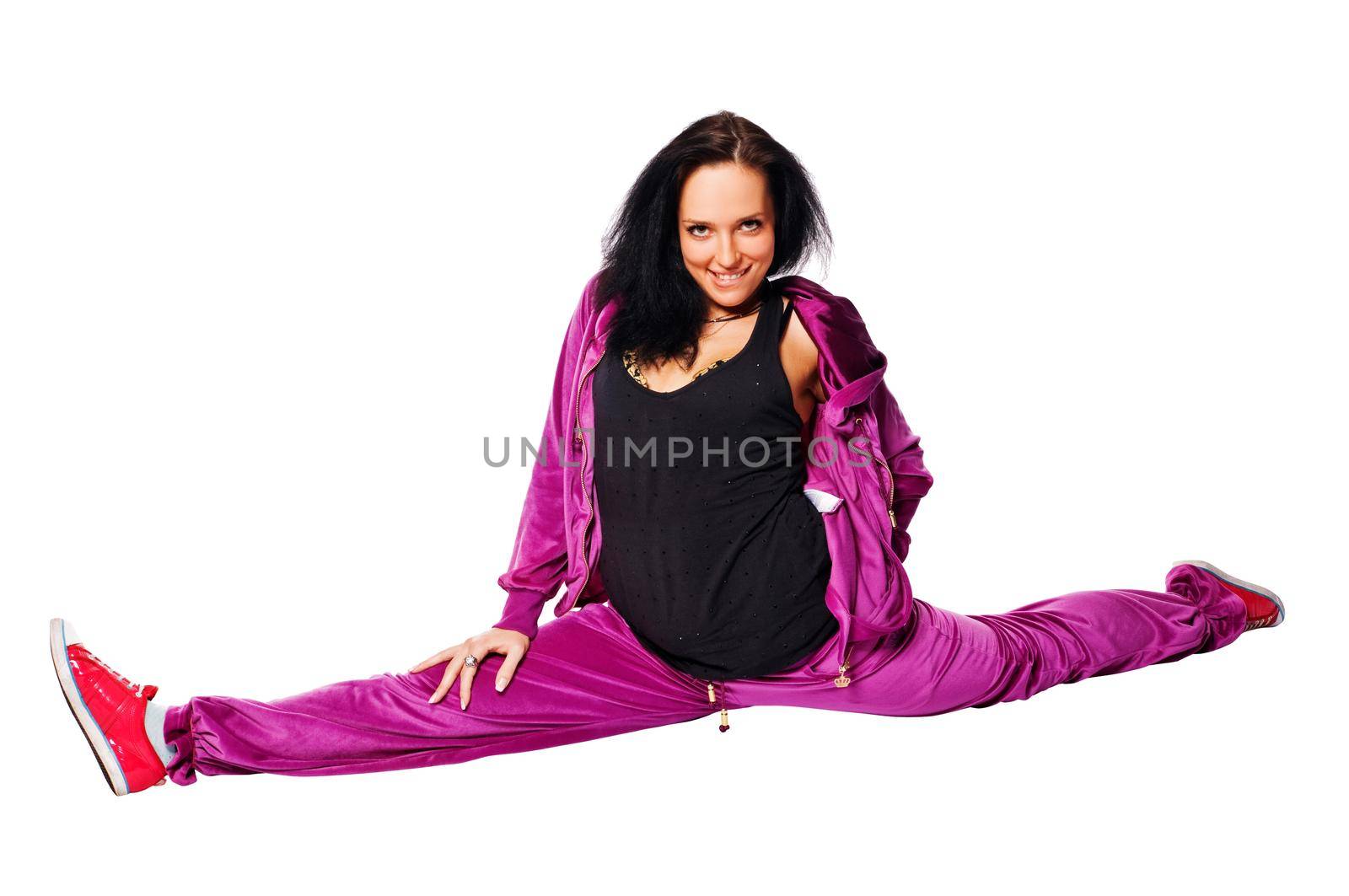 Beautiful dancer isolated on white background