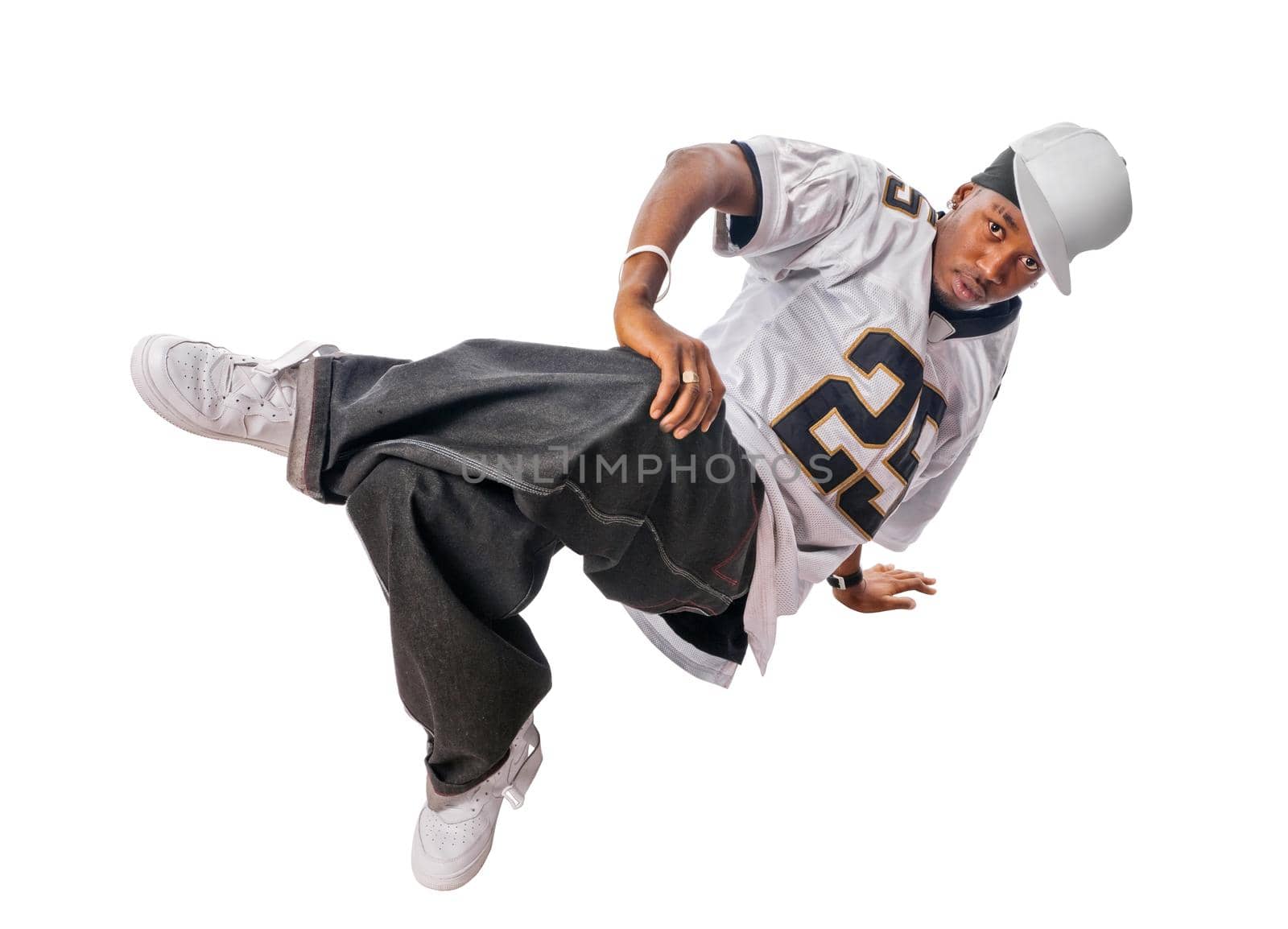Cool young hip-hop dancer making a move