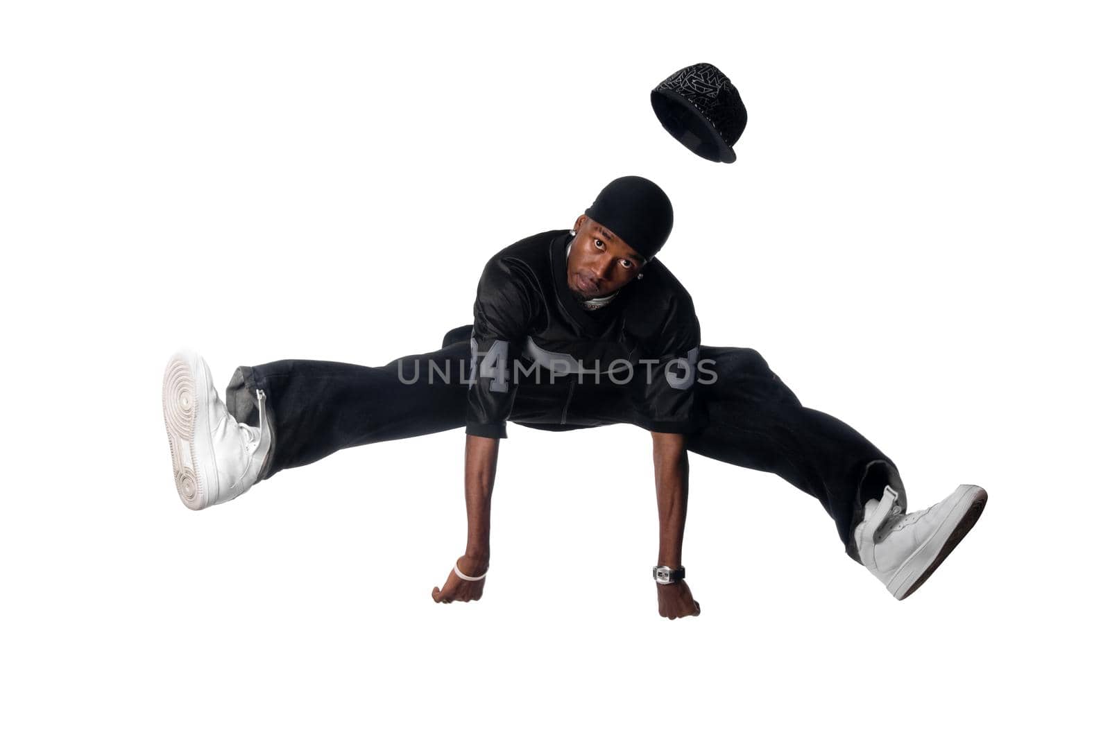 Cool young hip-hop dancer making a move