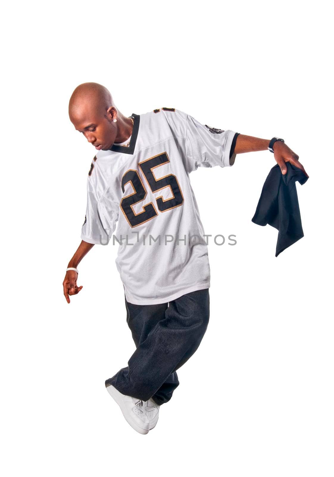 Cool young hip-hop dancer making a move