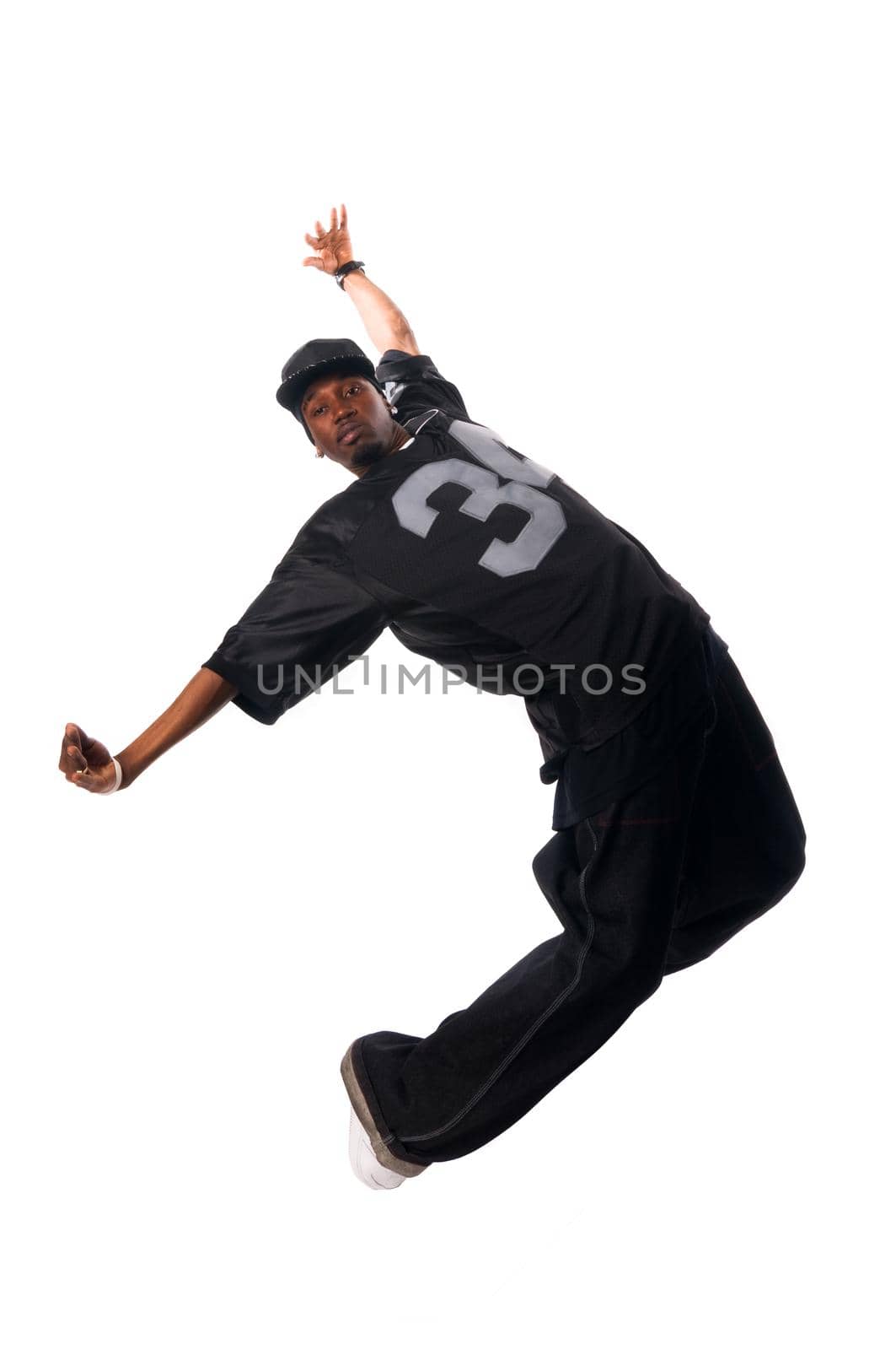 Cool young hip-hop dancer making a move