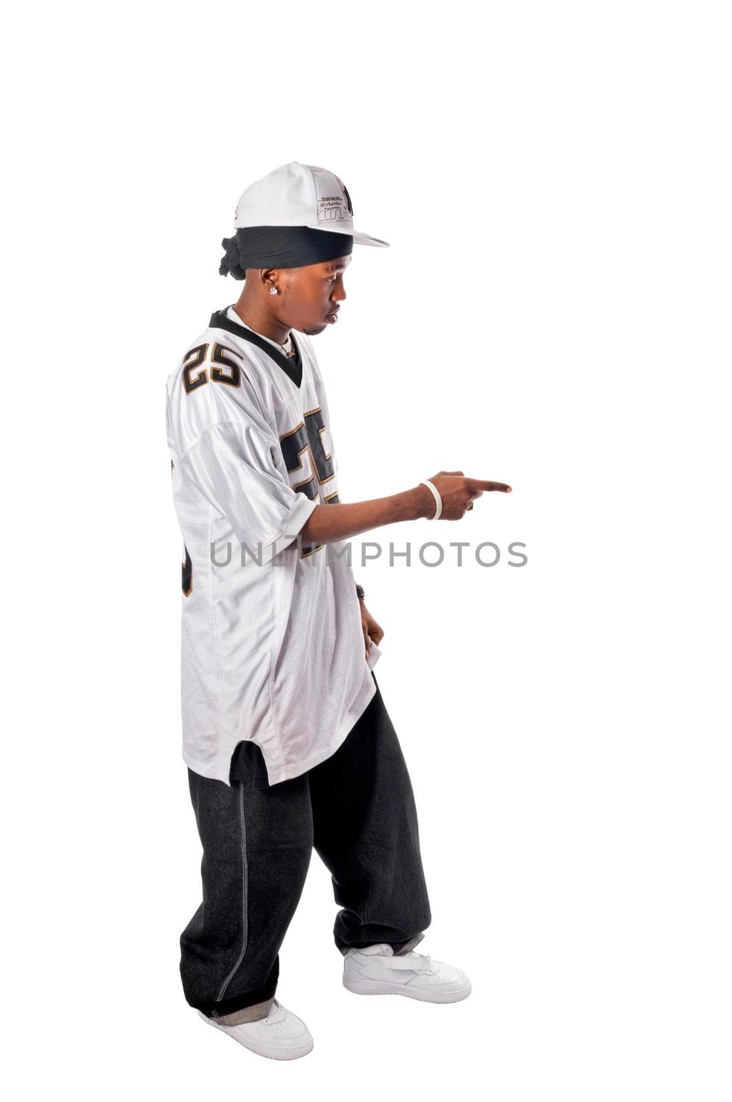 Cool young hip-hop dancer making a move