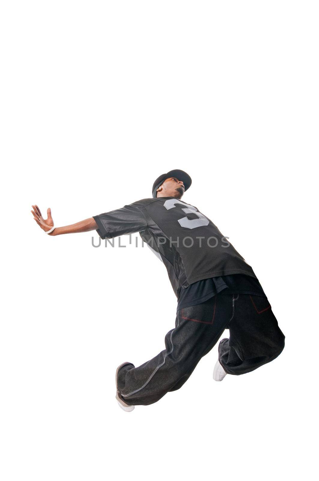 Cool hip-hop youngster isolated on white background