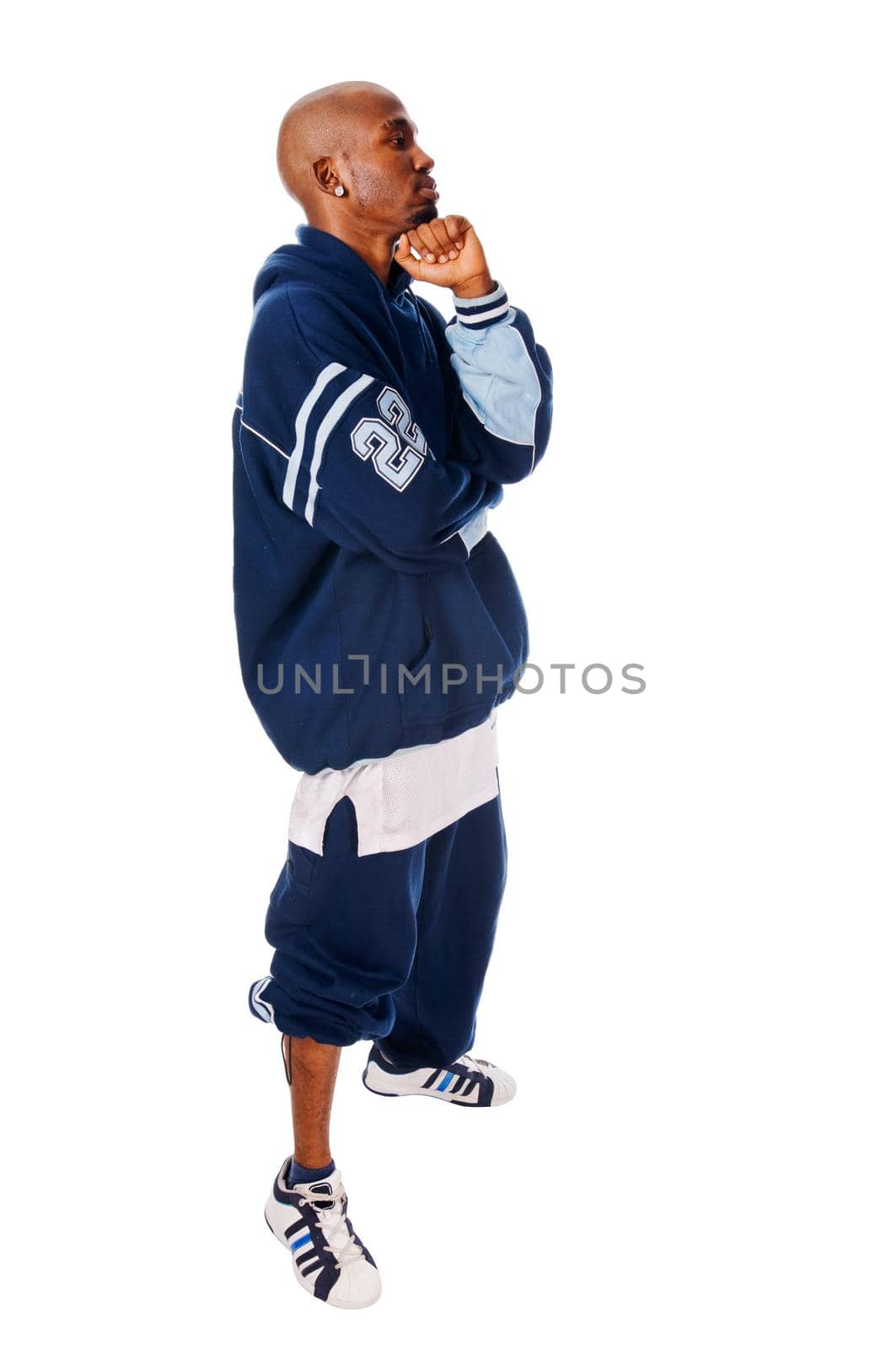 Cool hip-hop youngster isolated on white background