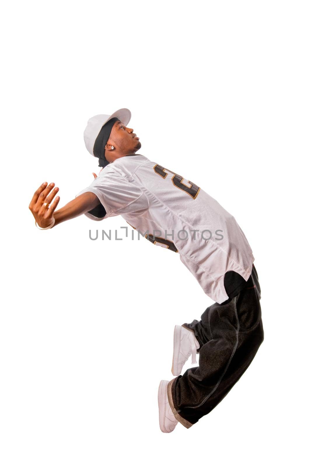 Cool young hip-hop dancer making a move
