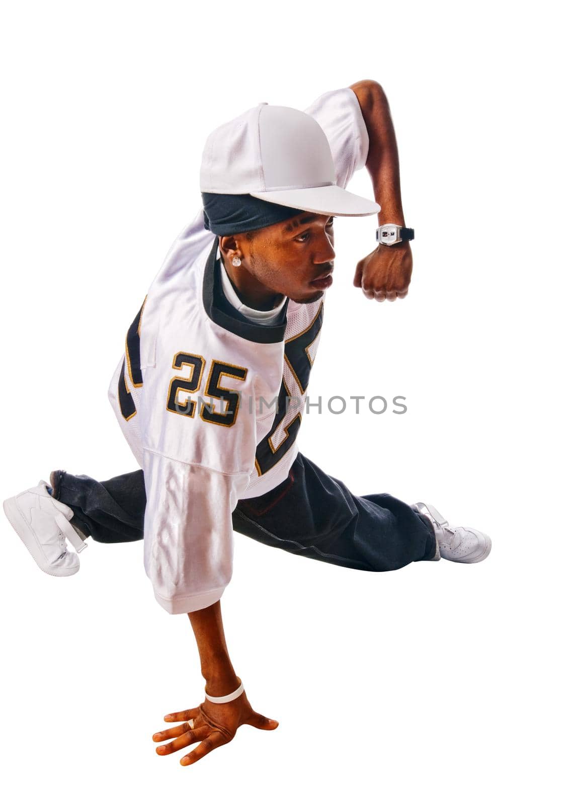 Cool hip-hop youngster isolated on white background