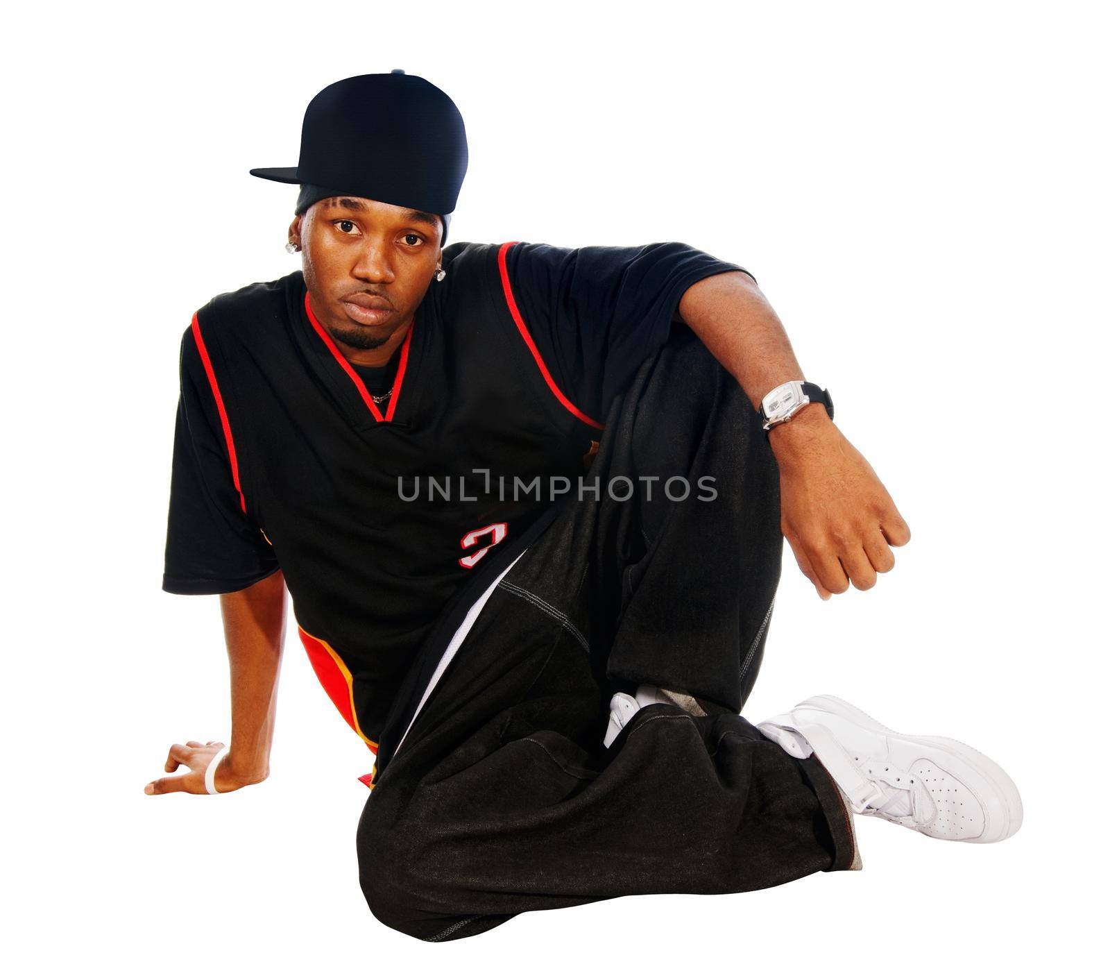 African American isolated on white