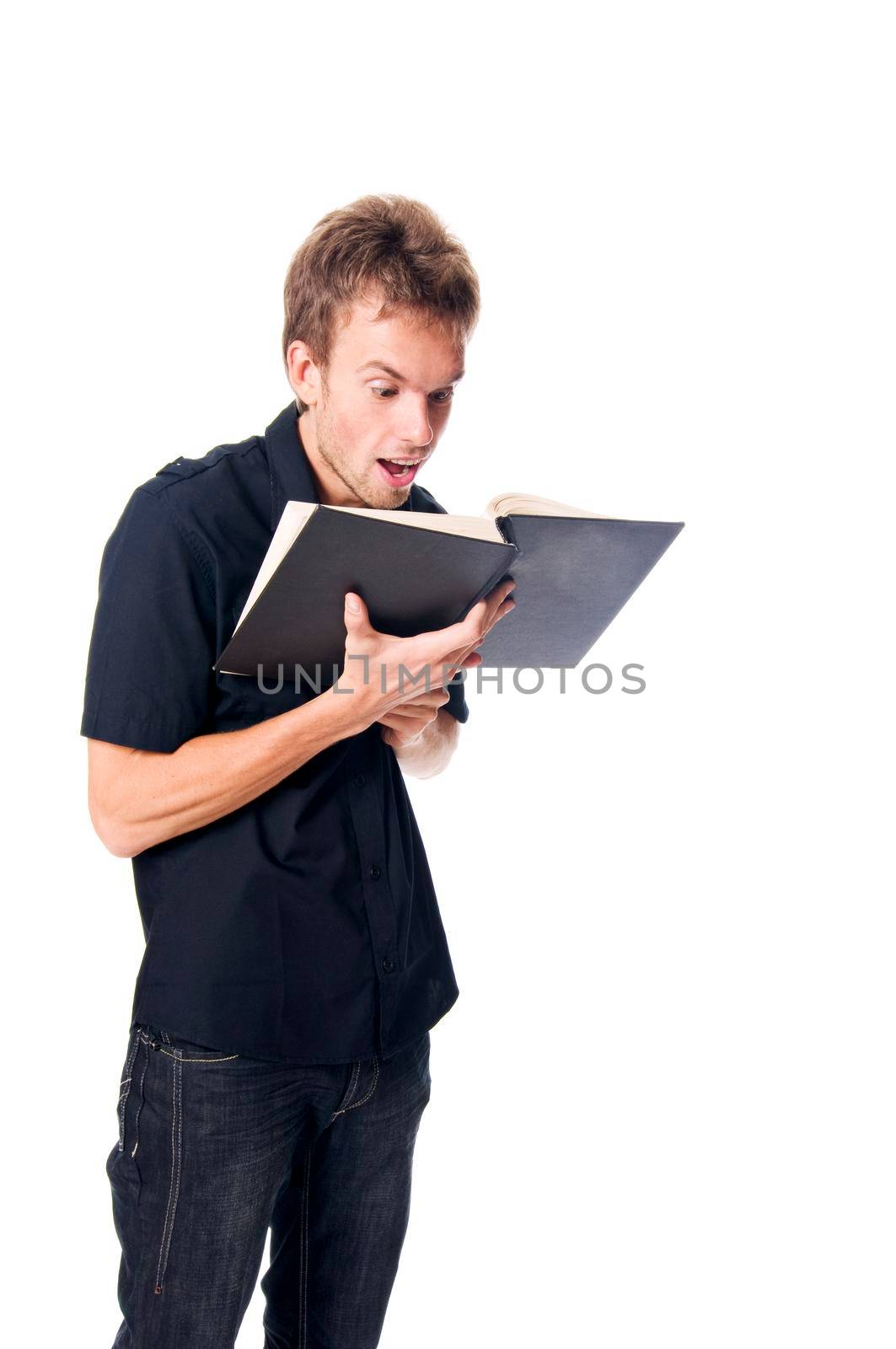 Young man isolated on white