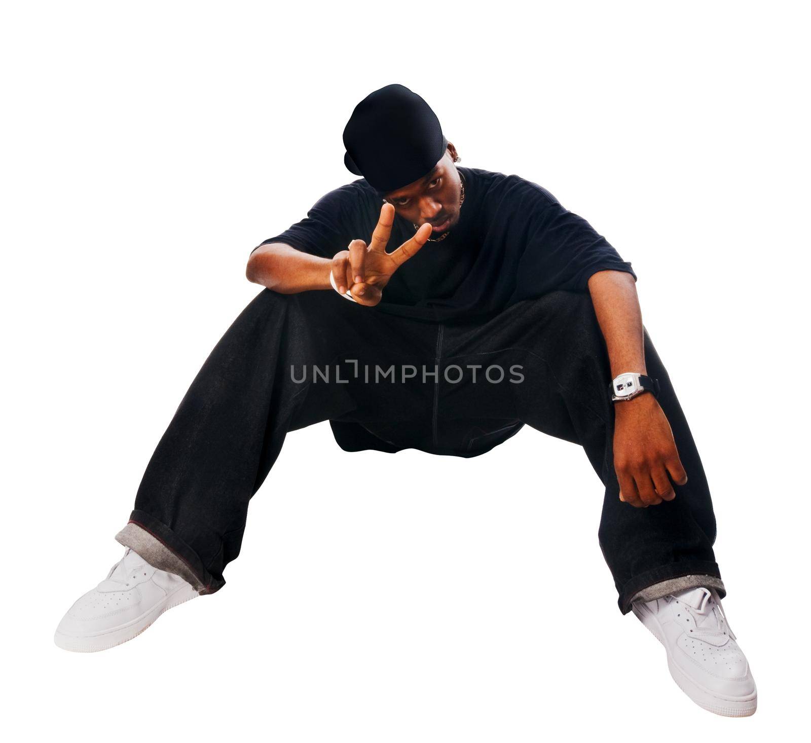 African American isolated on white