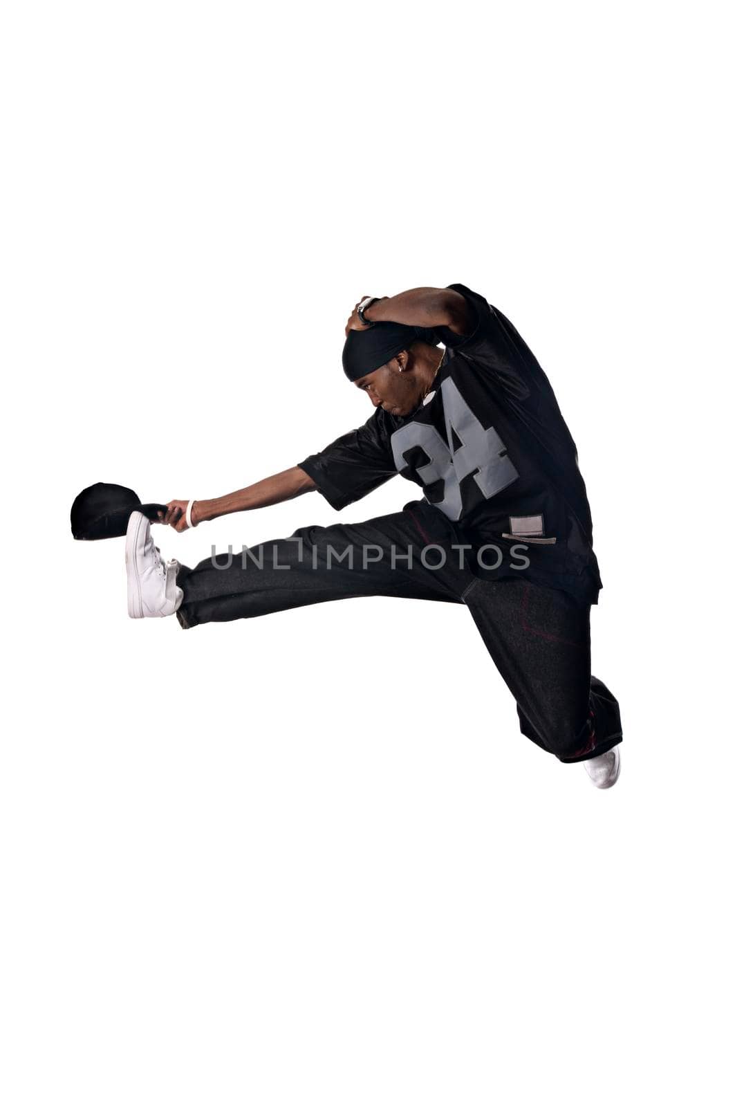 Cool young hip-hop dancer making a move