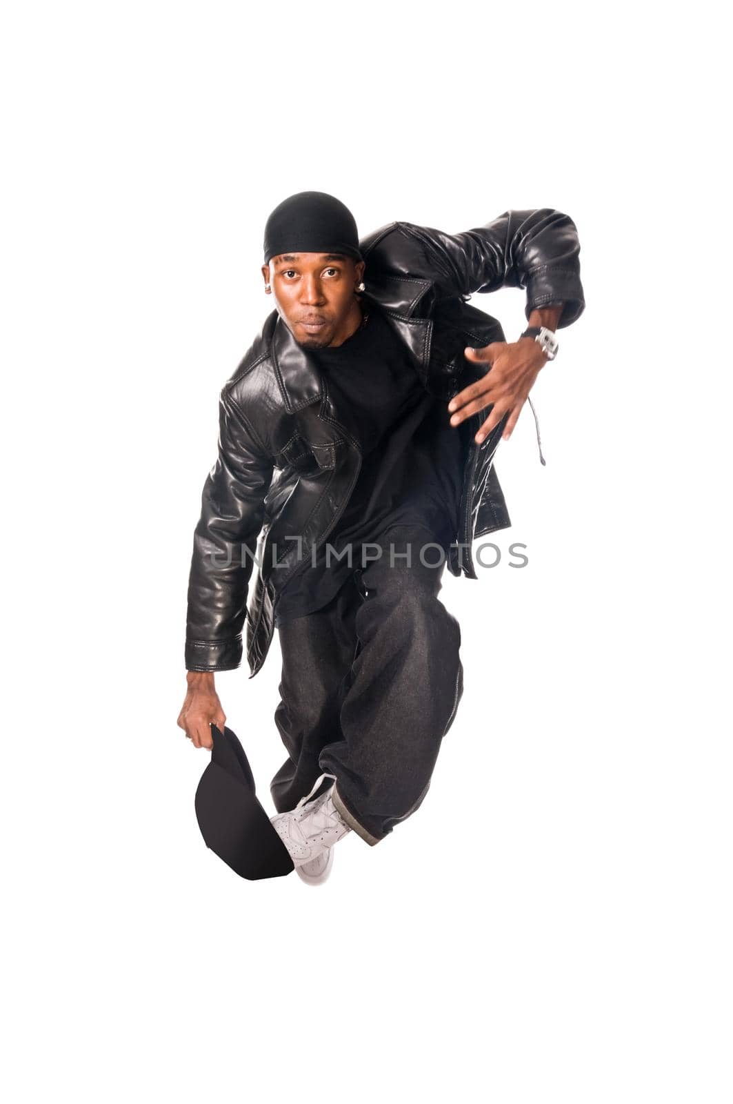 Cool hip-hop youngster isolated on white background