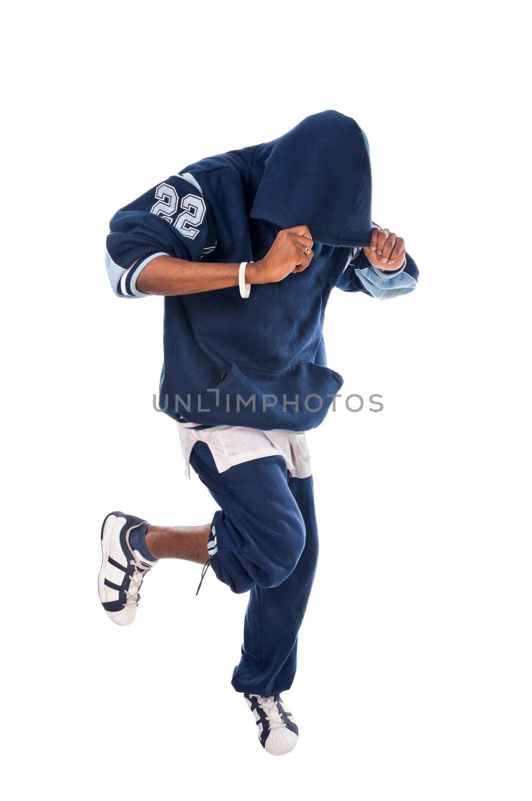 Cool hip-hop youngster isolated on white background