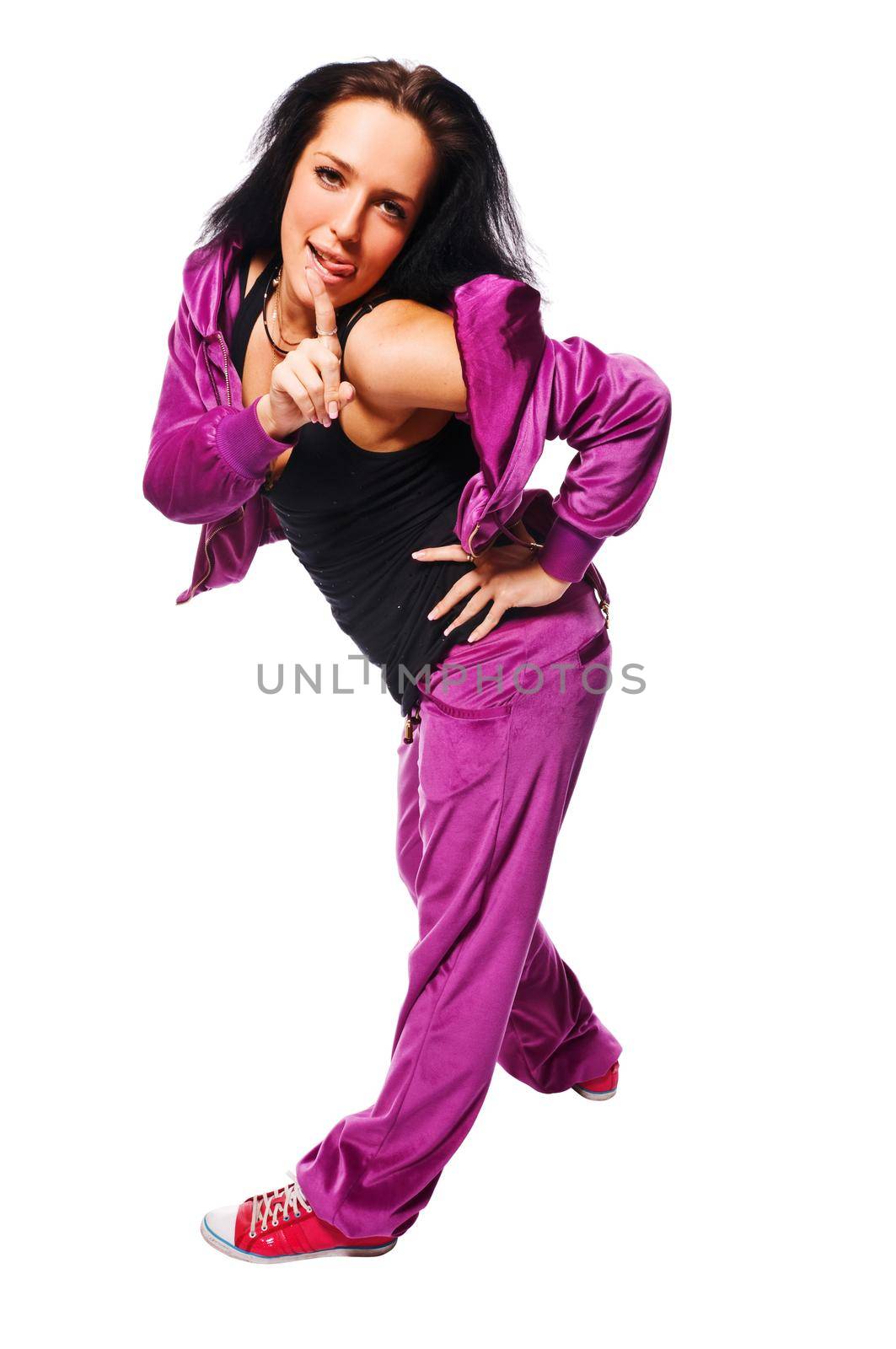 Beautiful dancer isolated on white background