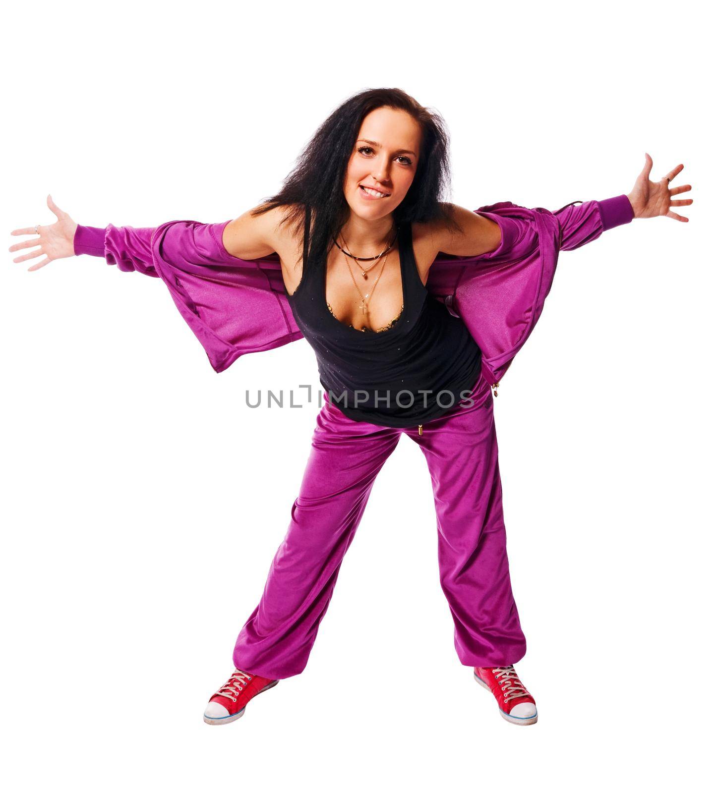 Beautiful dancer isolated on white background